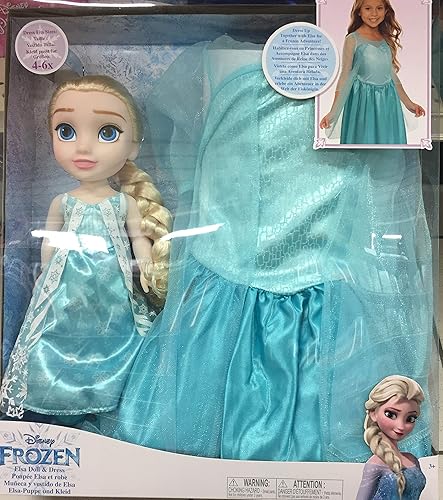 Disney Frozen Elsa Doll and Girls’s Dress Size 4-6x