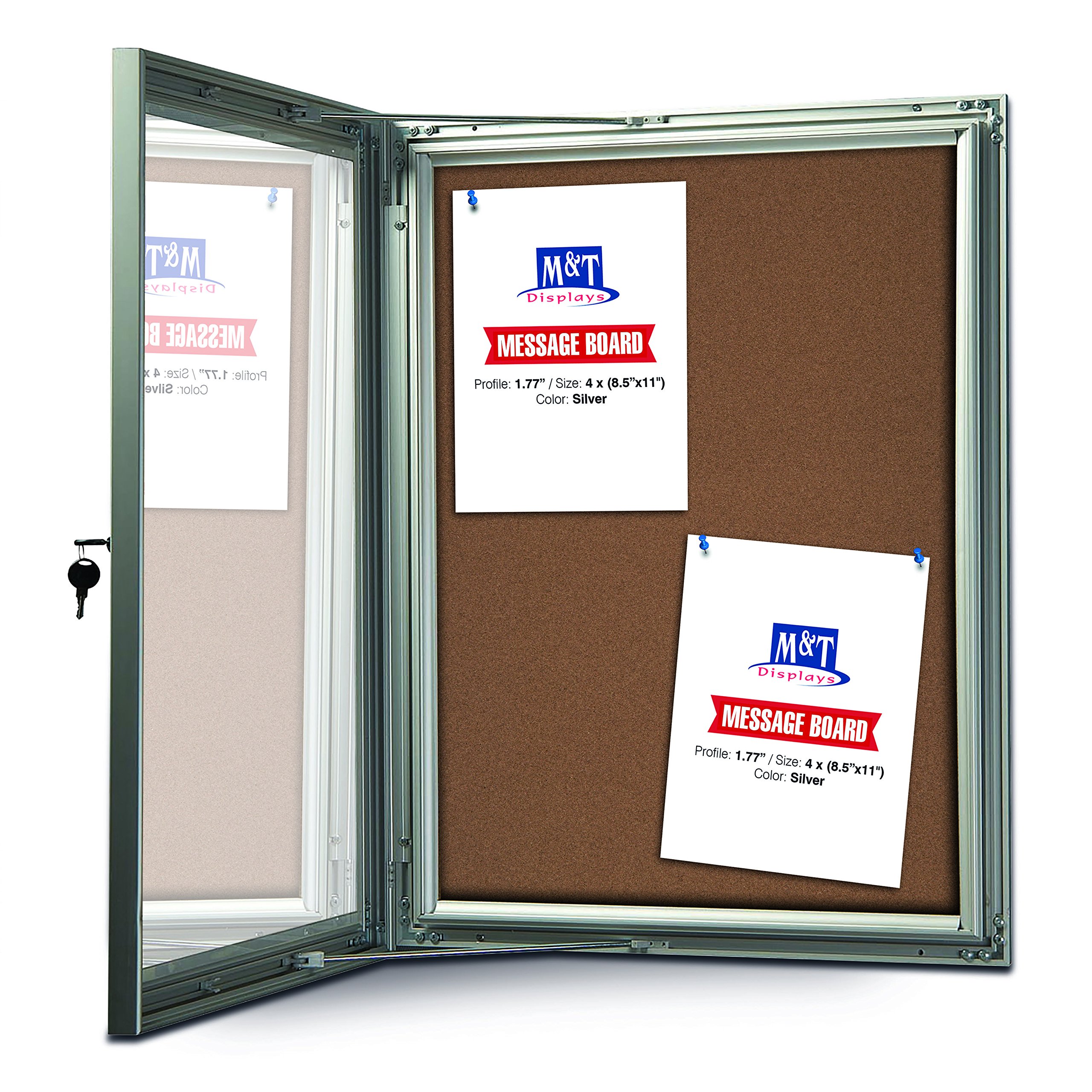 Buy Cork Enclosed Bulletin Board for Outdoor Use with Locking Door