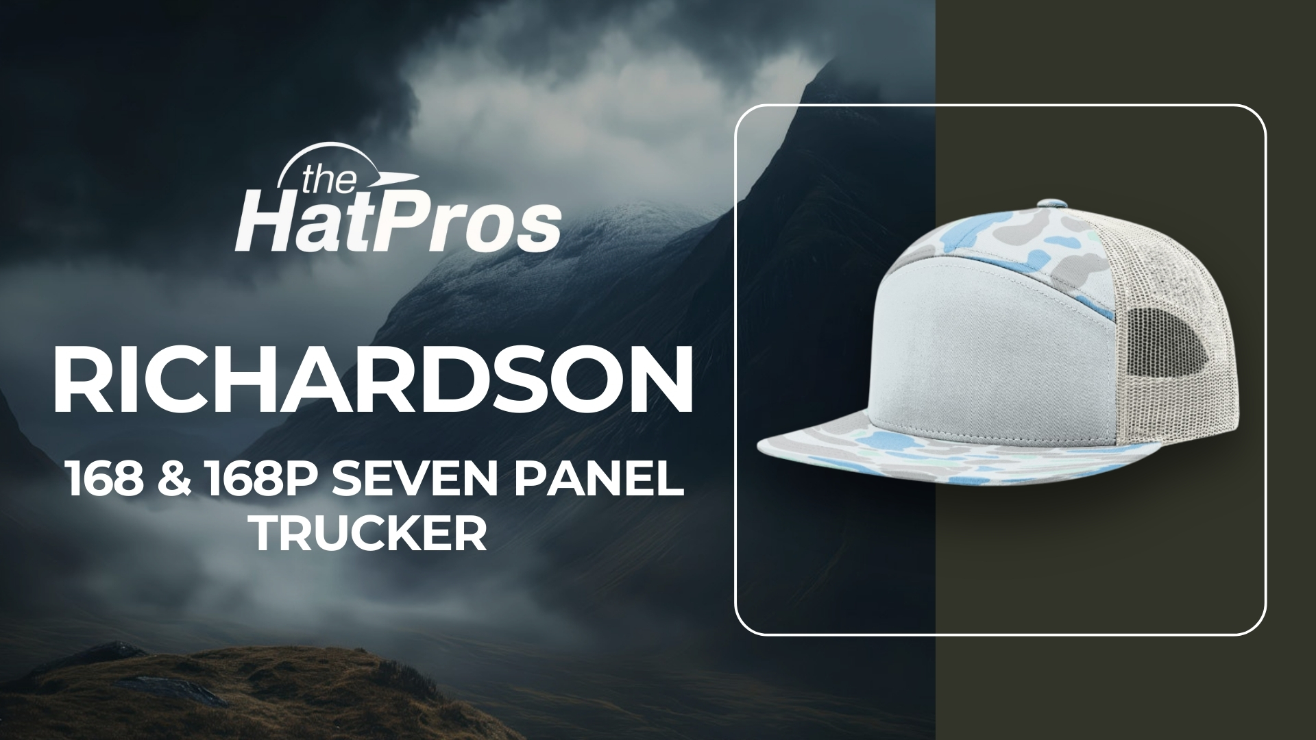 Richardson 168 Hi-Pro 7 Panel Flat Bill Adjustable Snapback