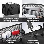Fit & Fresh Premium Neoprene Weekender Bag, Travel Bag with Trolley Sleeve, Large Overnight Bag, Carry on Bag, Duffel Bags, Black