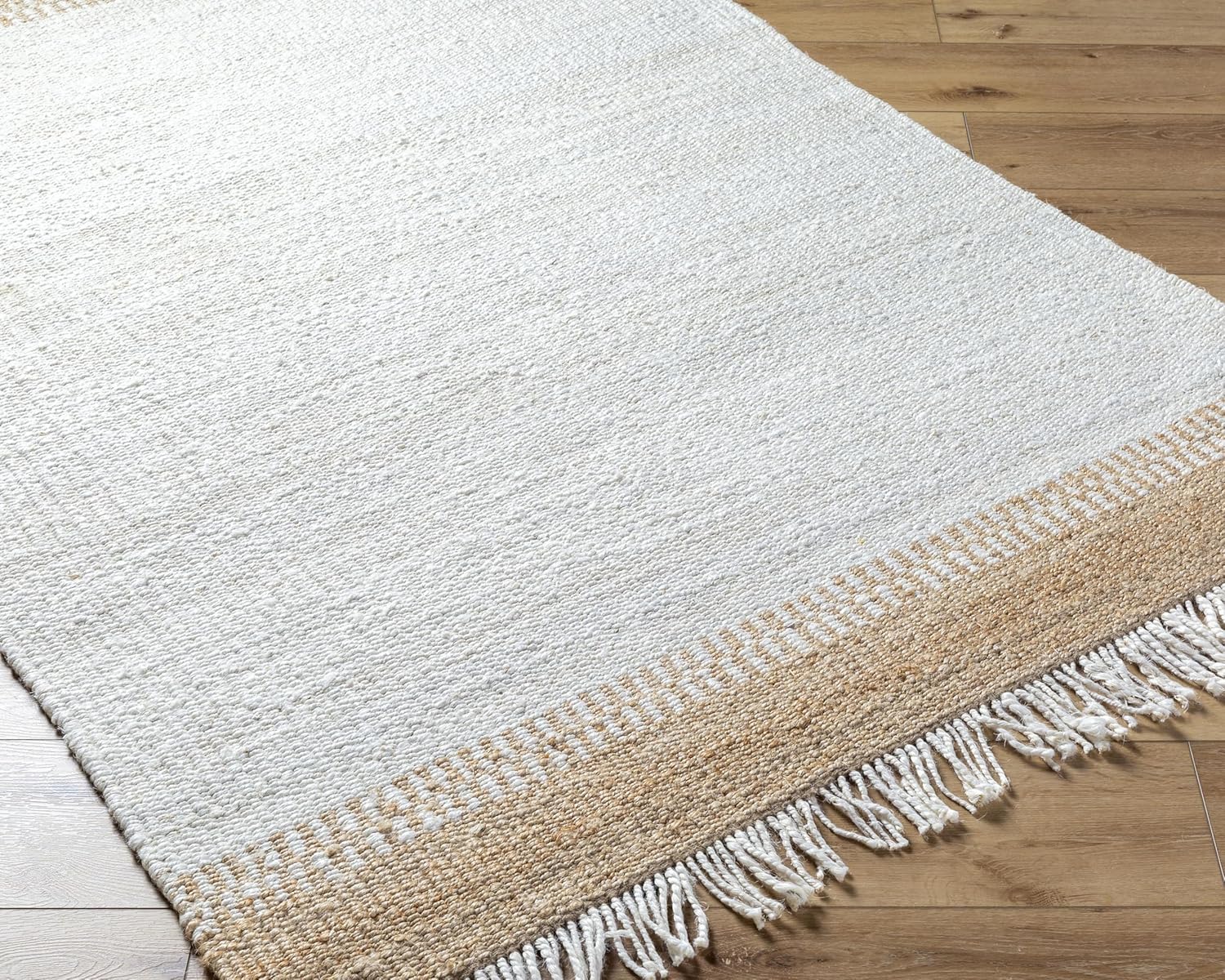 Livabliss x Becki Owens Kamey Farmhouse Fringe Area Rug, 2' x 3', Ivory/Tan