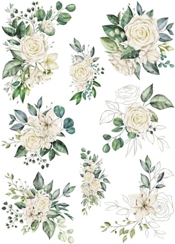 Craft Kreatively Weißer Blumenstrauß Reispapier Decoupage Bogen