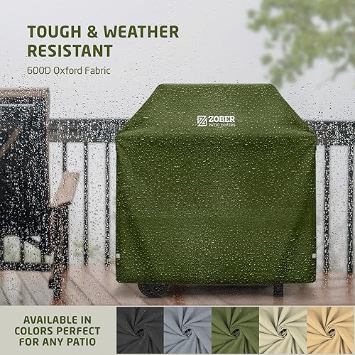 Vista 28 de Cubierta prémium para parrilla para todo tipo de clima, 44 pulgadas, doble capa de tela oxford 600D, 100 % impermeable, para parrilla a gas