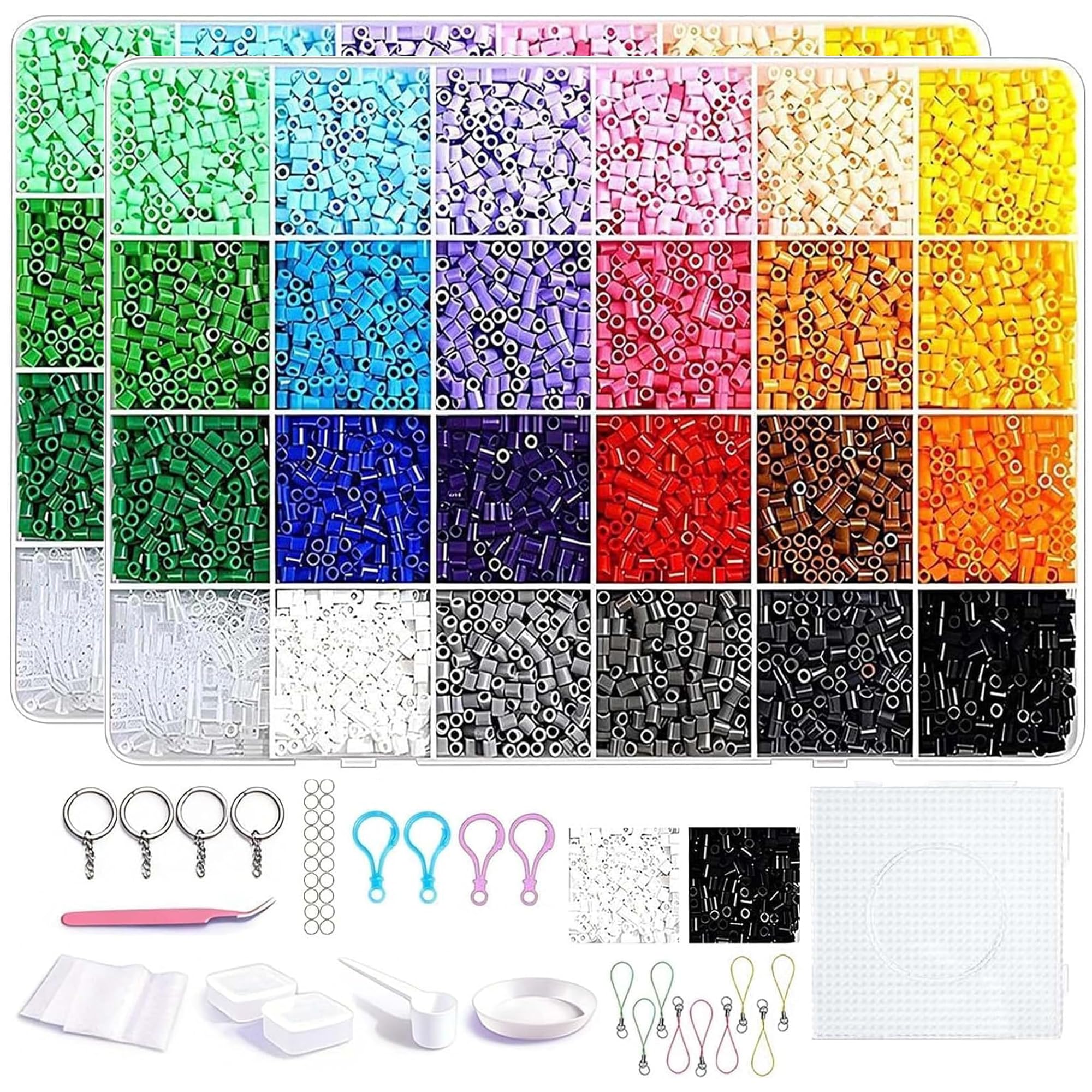 Fuse Beads Set & DIY Craft Kit – 16800 Pcs 48 Colours with Pegboard