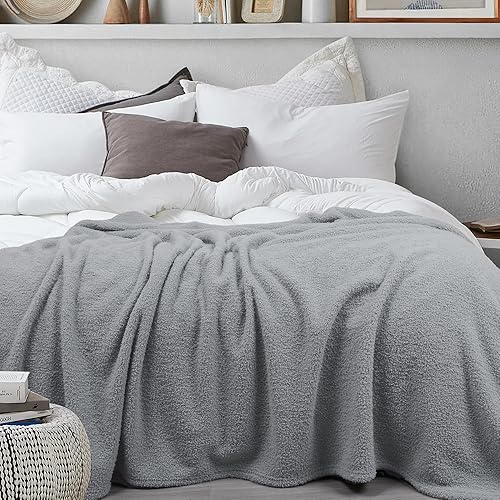 Miniatura 6 de Manta de forro polar de felpa gris claro, manta suave y mullida para cama, sofá y sofá, 50 x 70 pulgadas