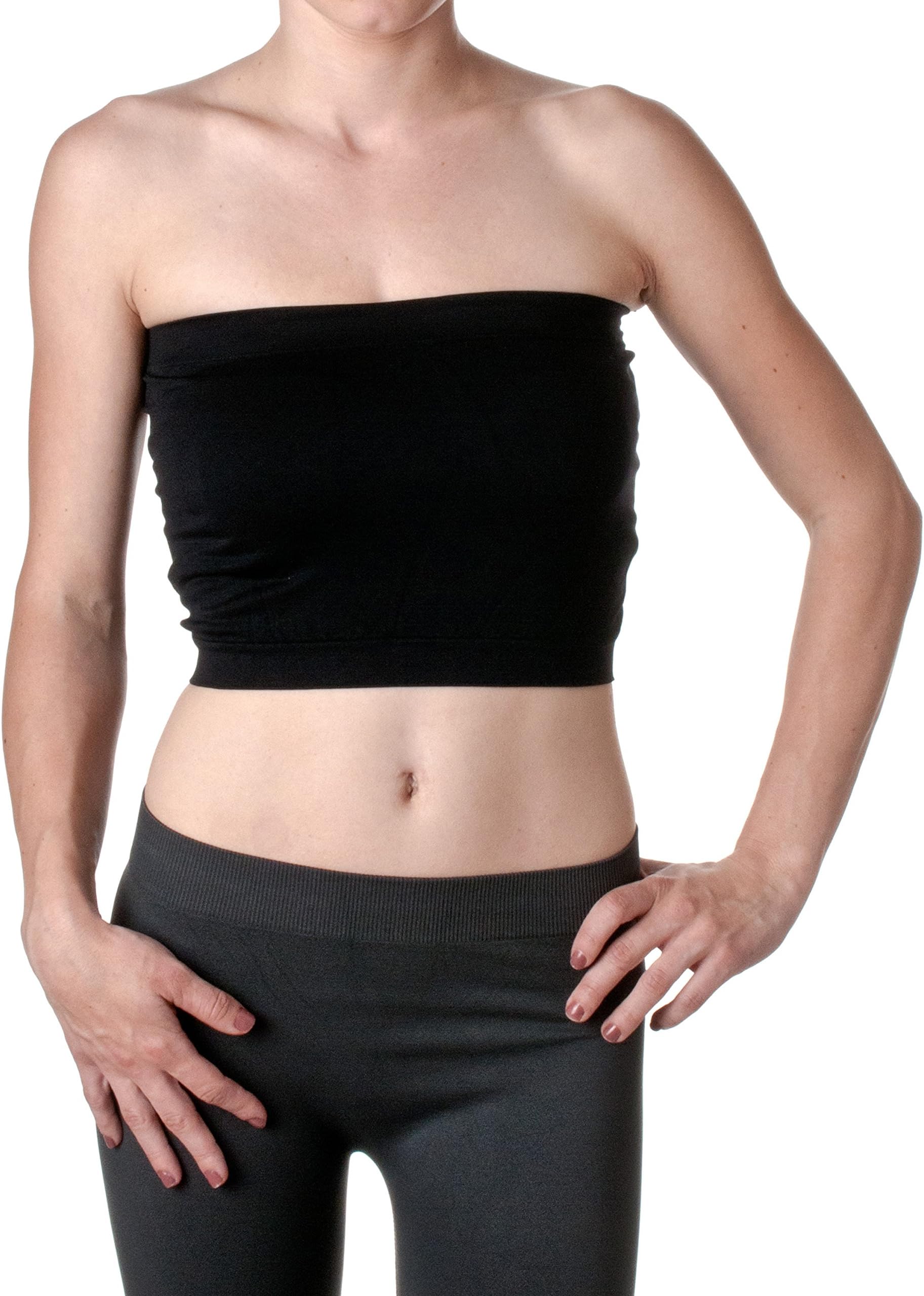 Hollywood Star Fashion Women's Basic Stretch Layer Seamless Tube Bra Bandeau Top