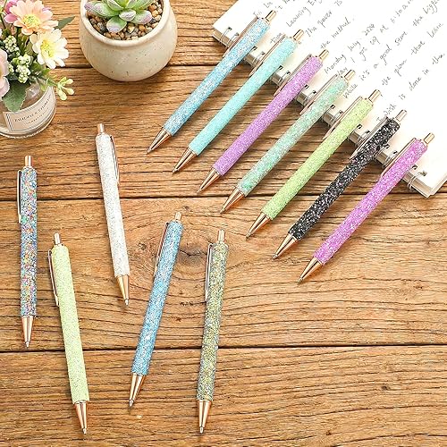 Miniatura 7 de BESARME 12 bolígrafos elegantes para mujer, bolígrafos con purpurina para niñas, regalos de cesta de Pascua, bolígrafos de diamantes de imitación