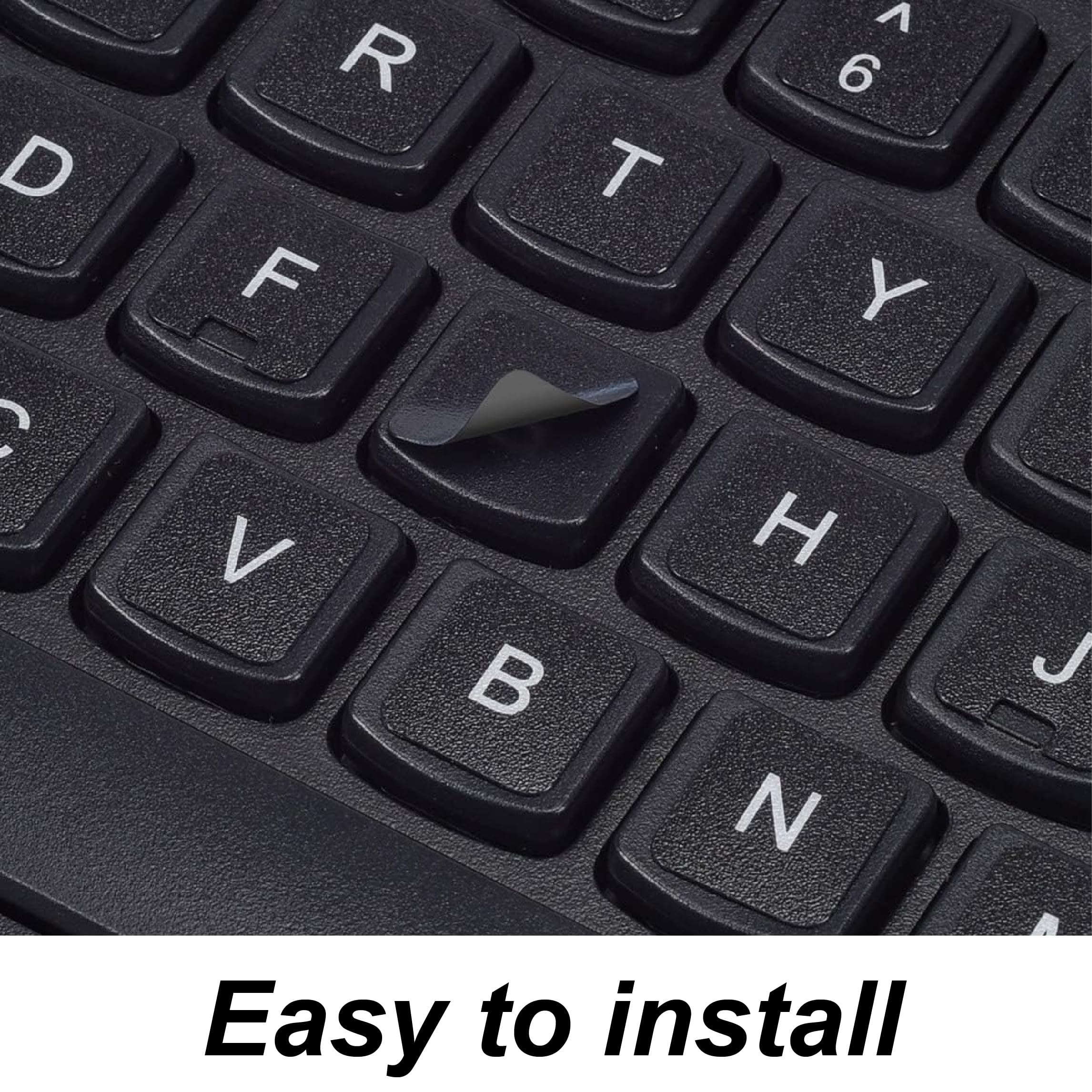 Adesivi Per Tastiera Tedesca - 8 Fogli Con Lettere, Bianco/Nero E Nero/Bianco - Foto 3