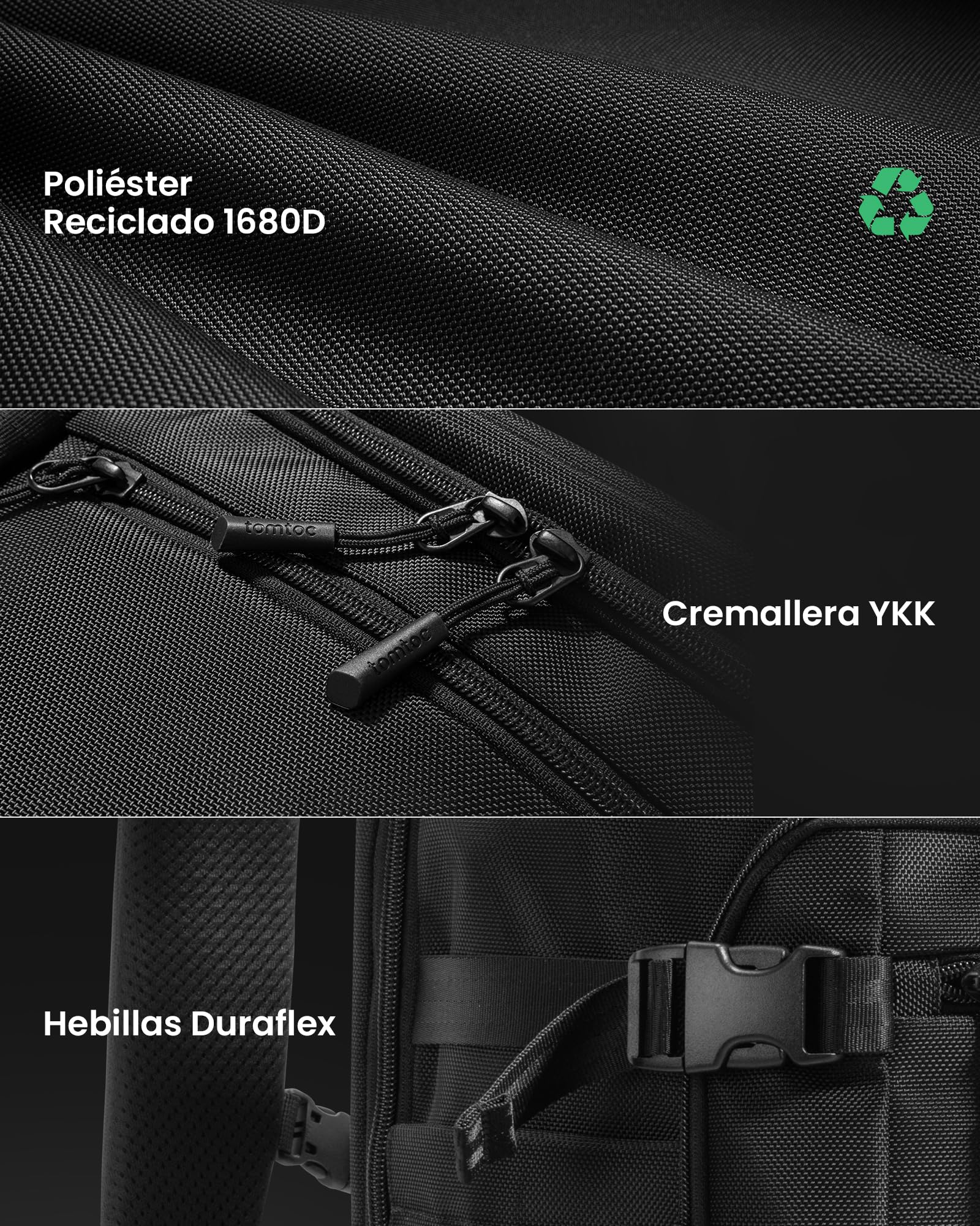 tomtoc Mochila de Viaje 38L Business, Equipaje de Mano Cabina 52x33x23 cm, Mochila Estructurada Impermeable para Trabajo y Viajes de 3–5 Días, Compartimento Portátil 17,3", Hombre Mujer