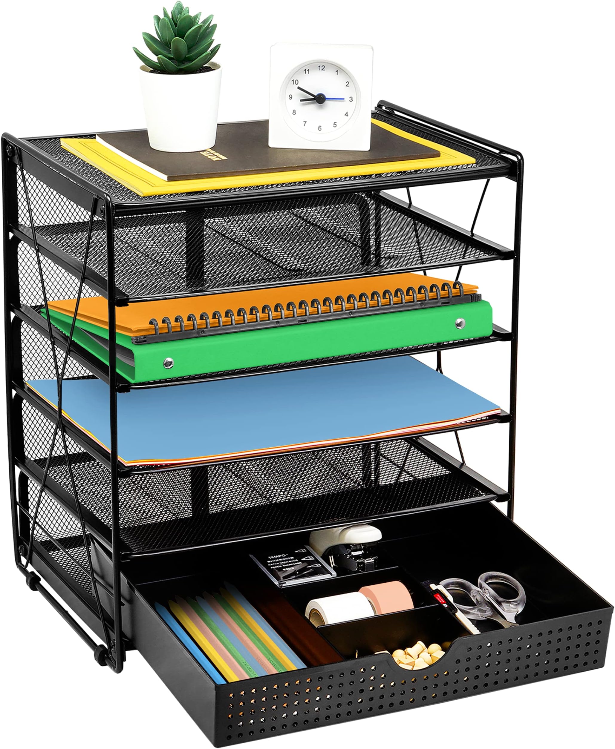 Sinboun Letter Tray Paper Organizer 7Tier Mesh Desk File