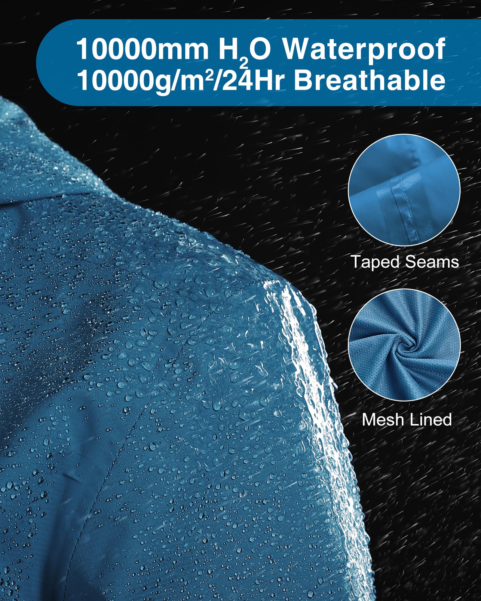 33,000ft Rain Jacket Women, impermeabile leggero con cappuccio Packable Breathable Coat ideale per la corsa e l'escursionismo