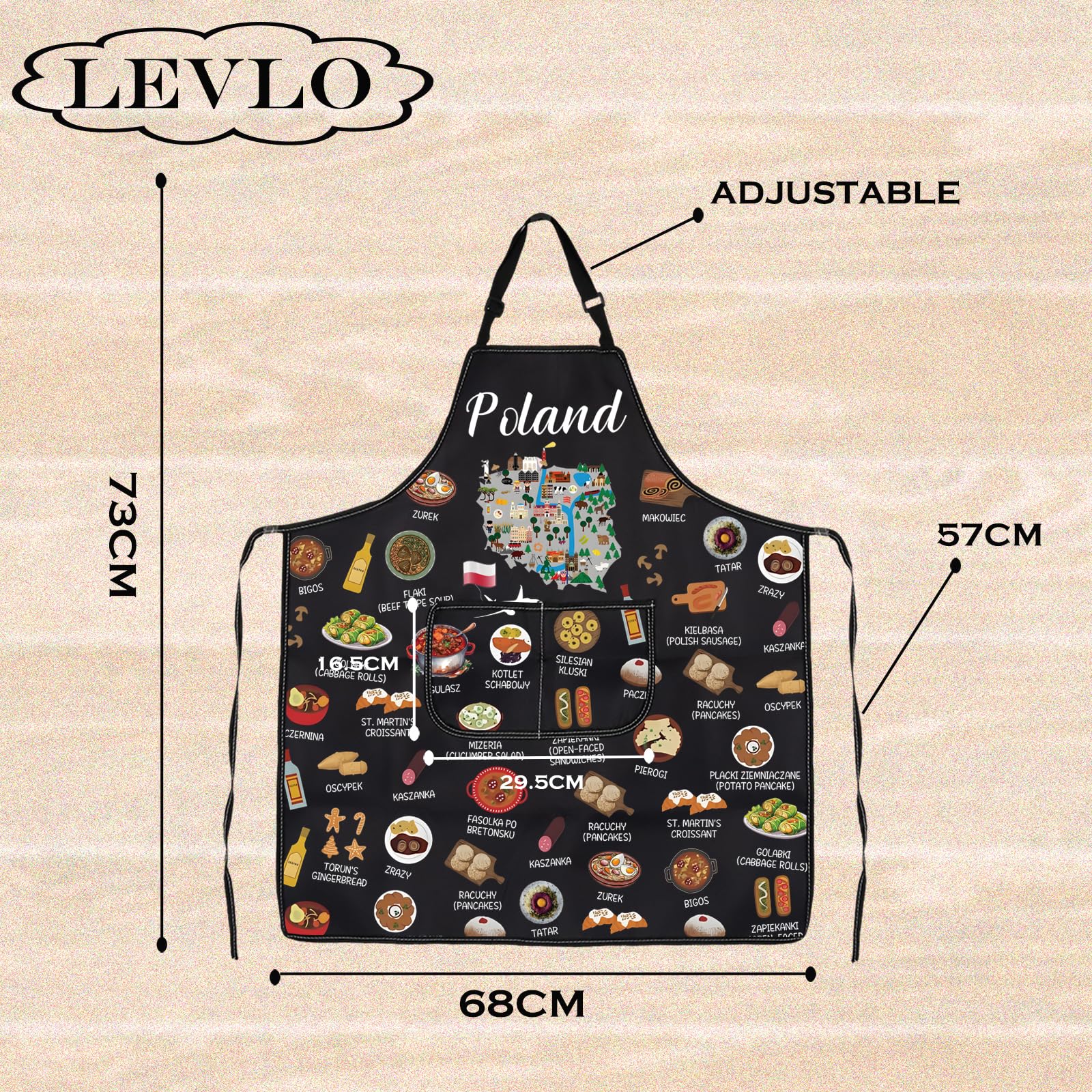 Poland Country Map Europe Cuisine Lover Kitchen Apron Mom Dad BFF Polish Food Cooking Travel Apron