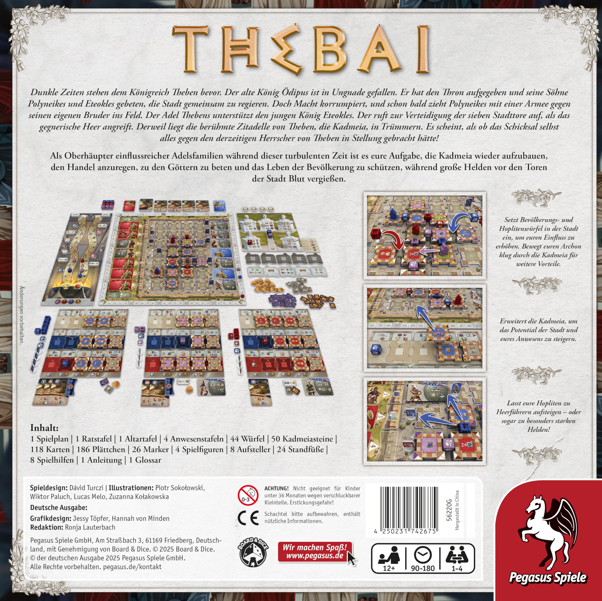 Pegasus Spiele 56220G - Thebai Brettspiel für Experten