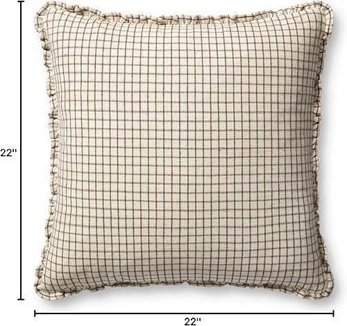 Miniatura 6 de Loloi Almohada Dinah, 22 x 22 pulgadas, solo funda, marfiltierra
