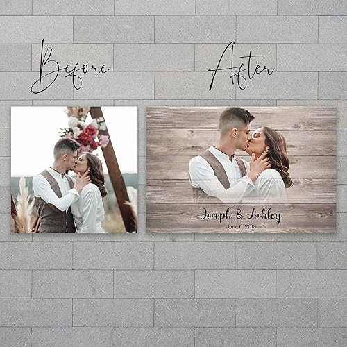 Miniatura 7 de Retrato de boda Retrato personalizado de foto Pintura de boda sobre impresión de madera Regalo de boda Ilustración de boda Parejas Retrato Lienzo