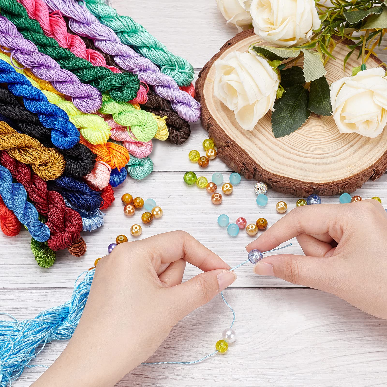 Filo Di Nylon Macramè PandaHall - 31 Colori, 1mm, 816m Totale Per Braccialetti E Decorazioni Fai Da Te - Foto 10