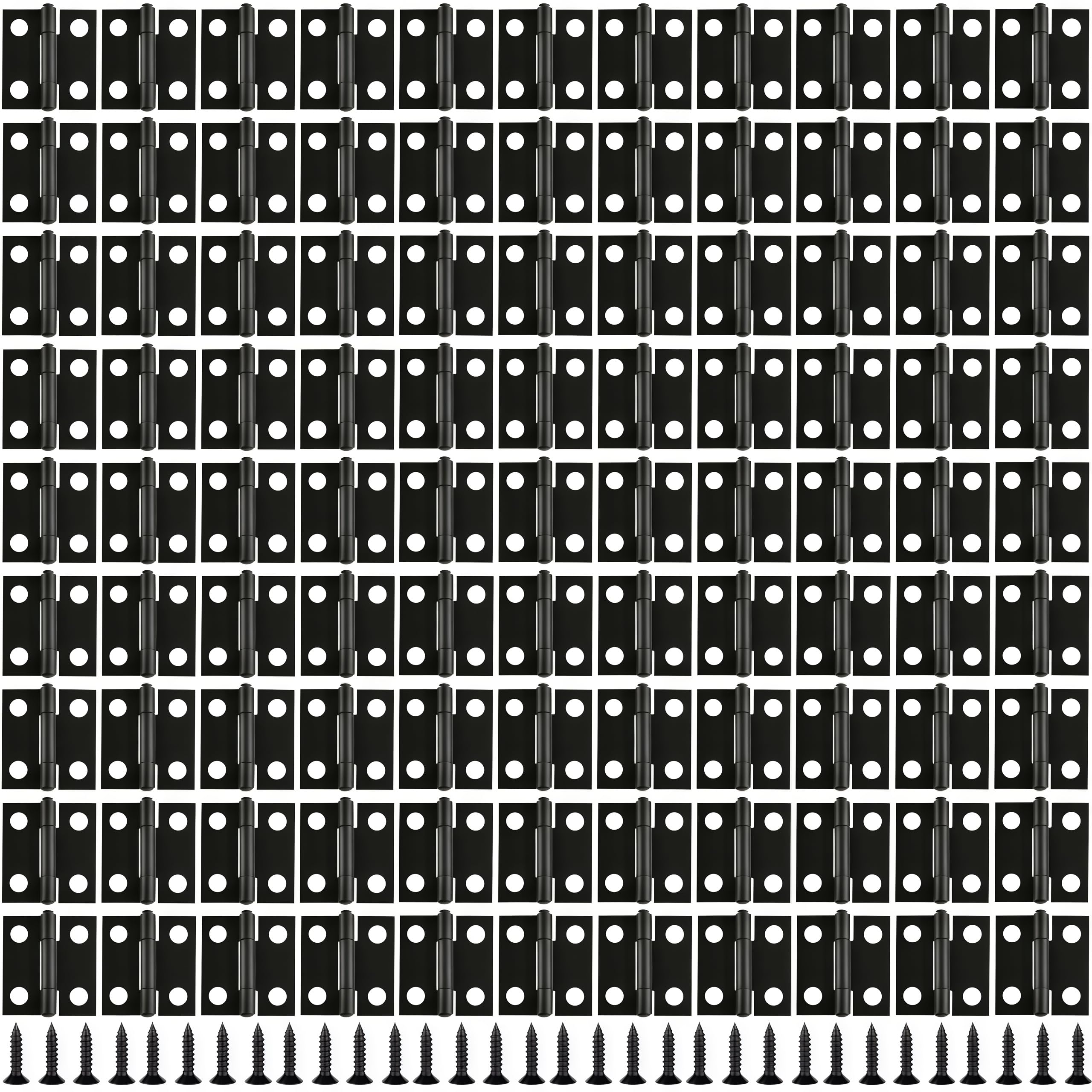 Vbnexyr Black Hinge 50 Piece Pack Of 24 * 25Mm Metal Cabinet Door Hinges With Internal Folding Hinges And Screws