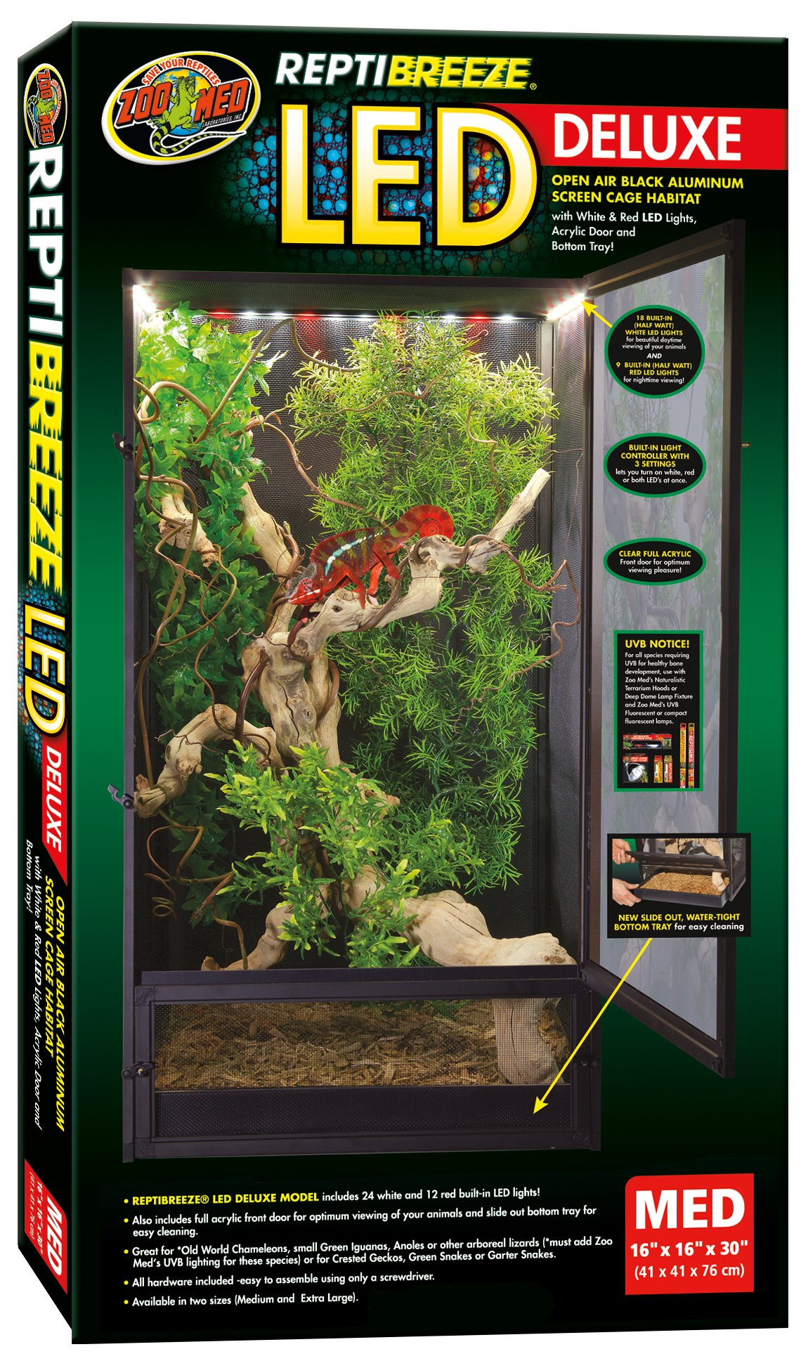 Amazon.com : Zoo Med ReptiBreeze LED Deluxe Open Air Aluminum