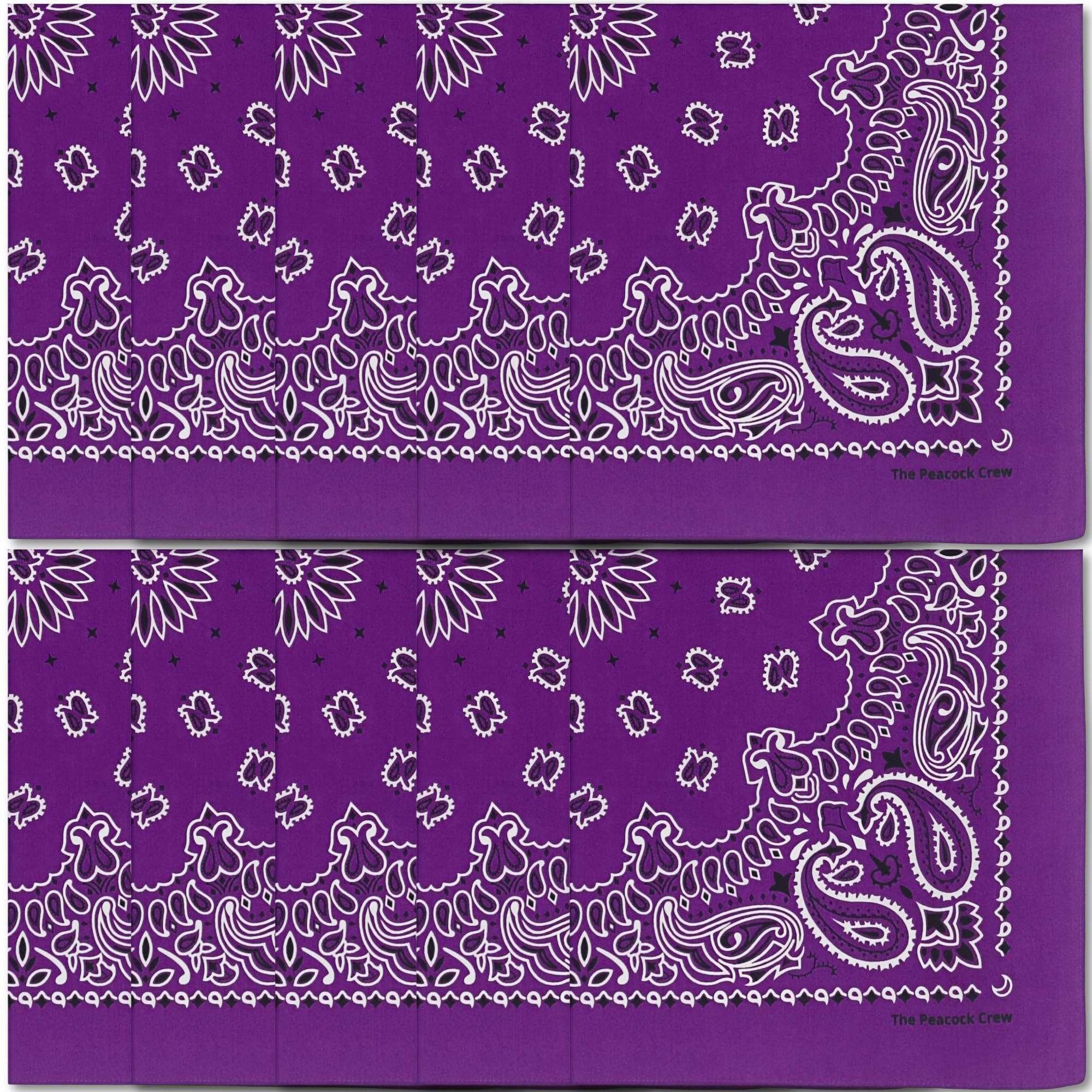 The Peacock Crew Premium Soft Cotton Bandanas Pack for Men and Women Paisley 22 x 22 inches
