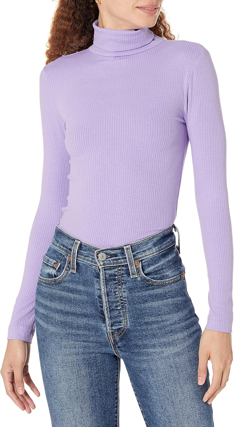 Amazon Essentials Women's Slim-Fit Layering Long Sleeve Knit Rib Turtleneck Top (Available in Plus Size), Pack of 2 - Image 2