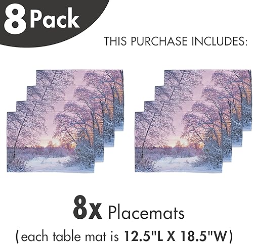 Miniatura 334 de Ambesonne Juego de 4 manteles individuales amarillos y azules, diseño de flores de primavera, flores vibrantes, manteles individuales de tela Azul