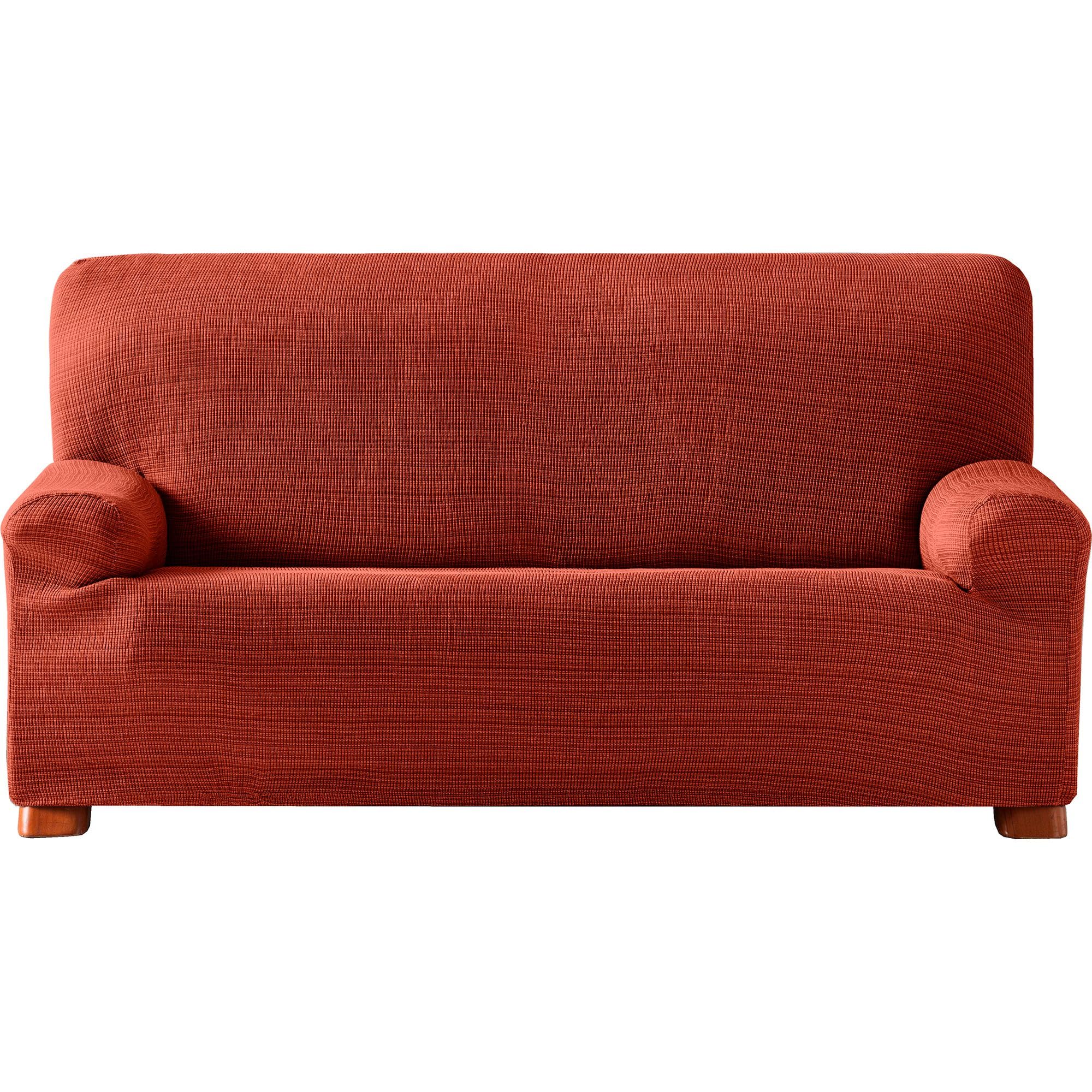 Housse de canapé élastique 2 places Jacquard ECOMMERC3 - Couleur chaudière