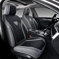 Vista 42 de FLORICH Fundas de asiento para automóviles, fundas de asiento impermeables, fundas de asiento de cuero para automóvil, paquete de 2, protector