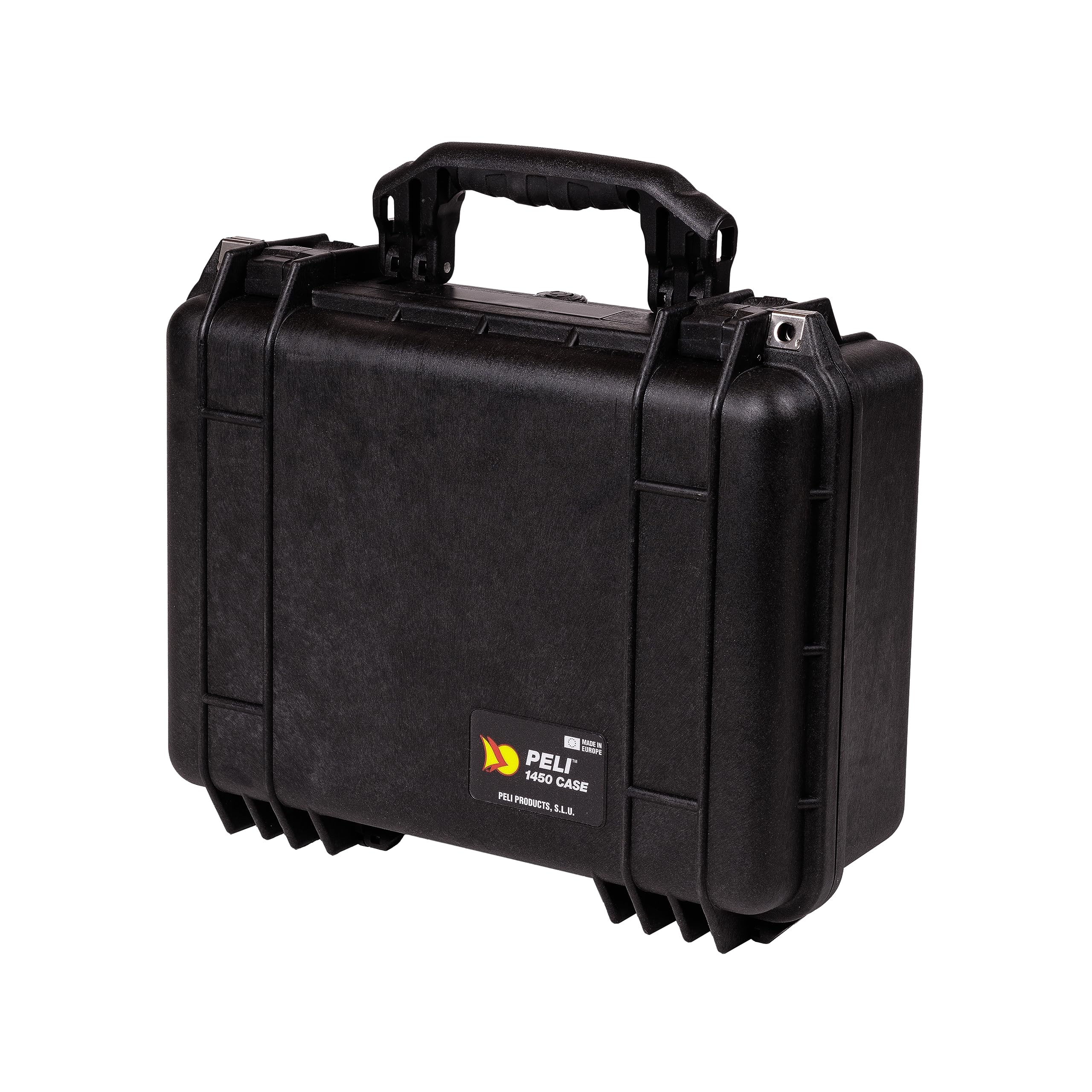 PELI1450 Watertight Protective Case for Camera, Drone and Fragile Objects, IP67 Water- and Dustproof, 31L Capacity, Made in Germany, With Customisable Foam Insert, Black