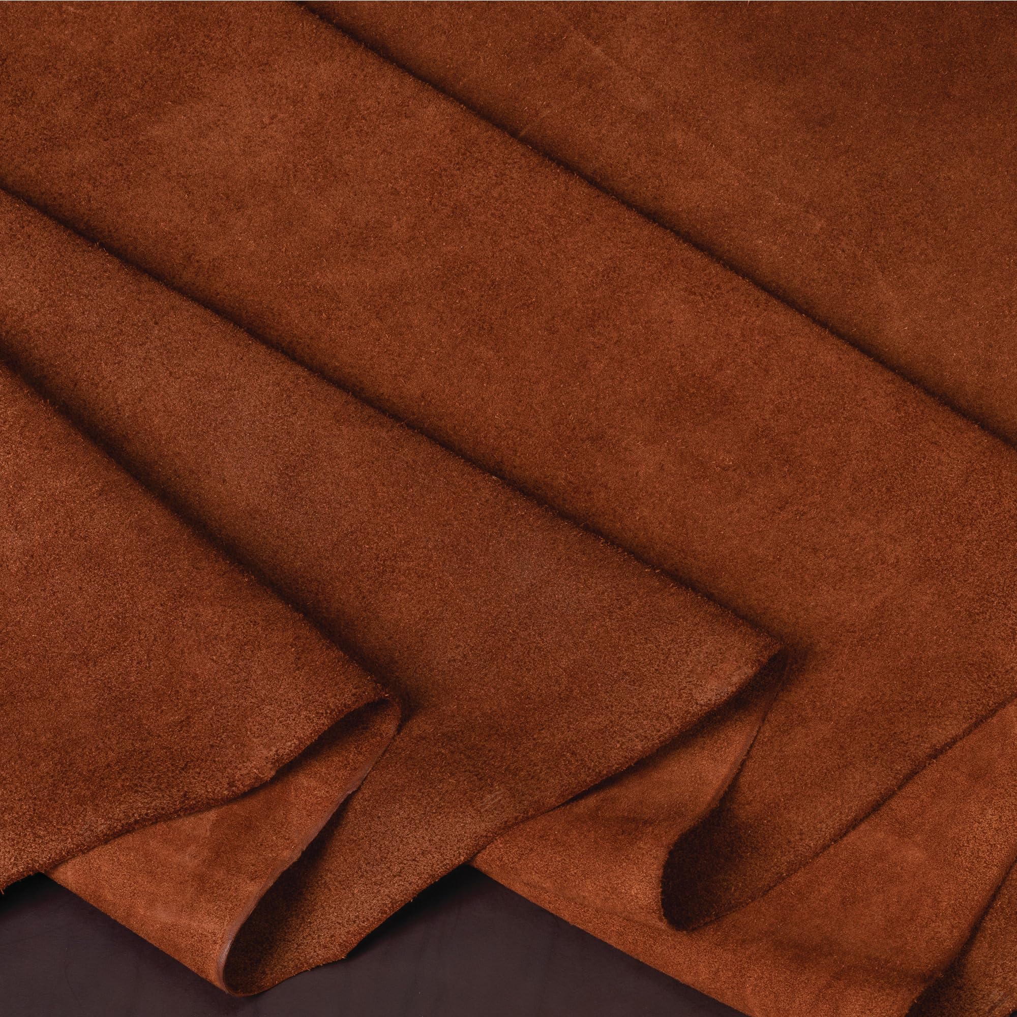 Piel de gamuza Hermann Oak para confección de fundas y bolsos marrón 6