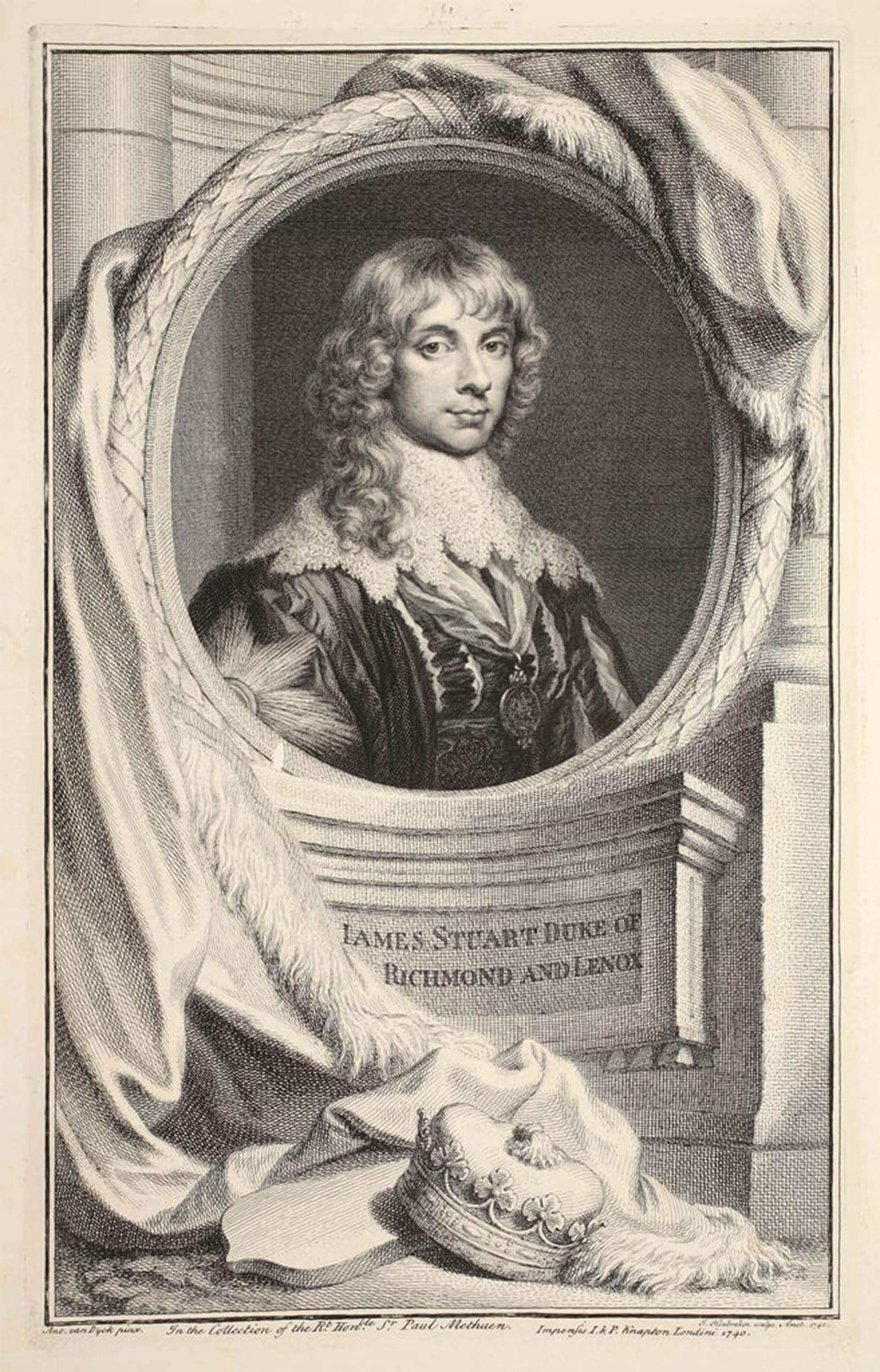 ARTXLXXBN Famous Art Print Poster Vintage Wall Art Portrait Stuart Richmond and Lennox by Jacobus Houbraken Canvas Art Poster for Home Decor 60x90cm