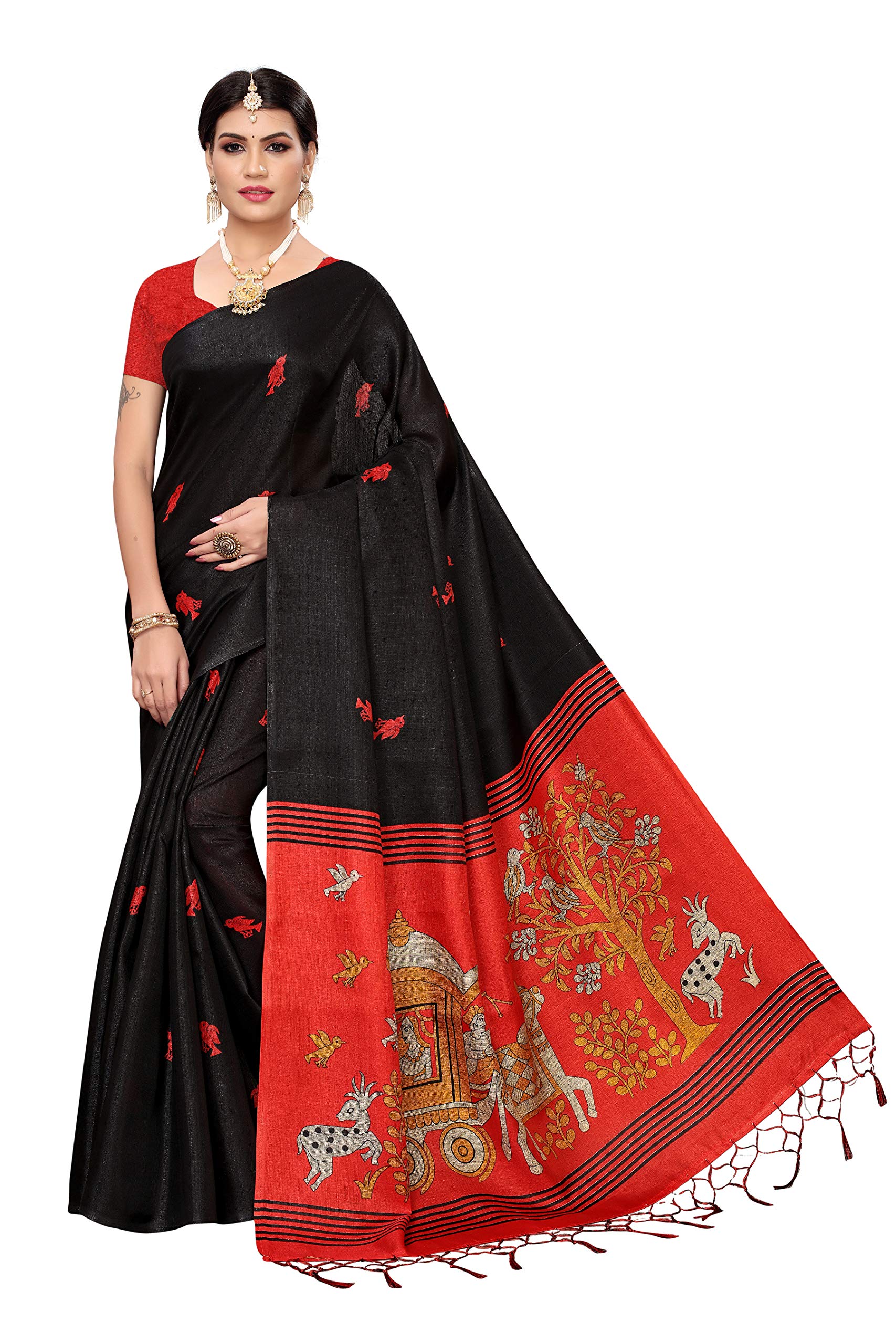 GoSriKiWomen's Silk Blend Saree