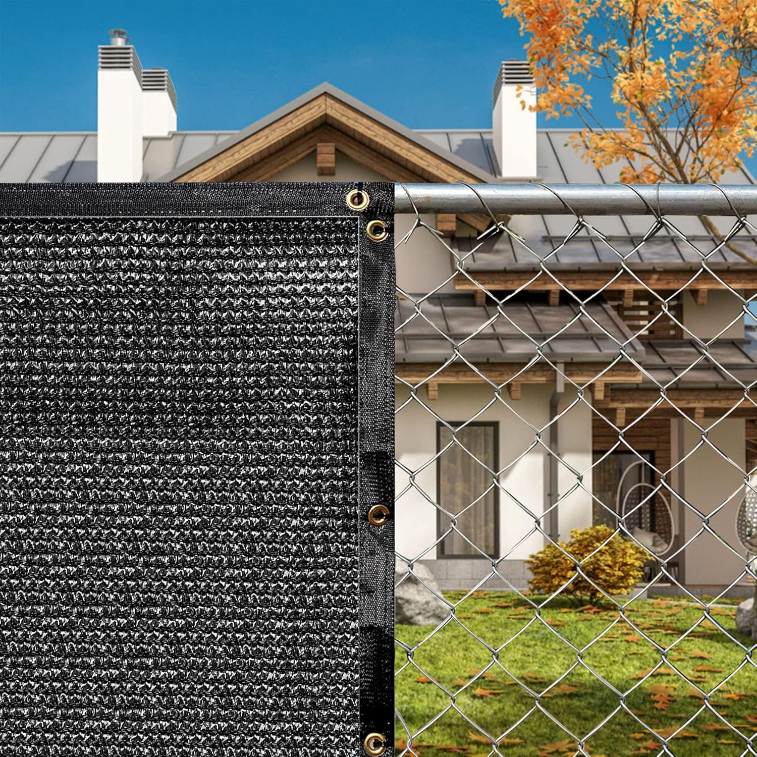 5' x 50' Black Fence Privacy Screen Commercial Grade Heavy Duty Black Bindings for Gardens Backyard Patio Construction Project Outdoor Events