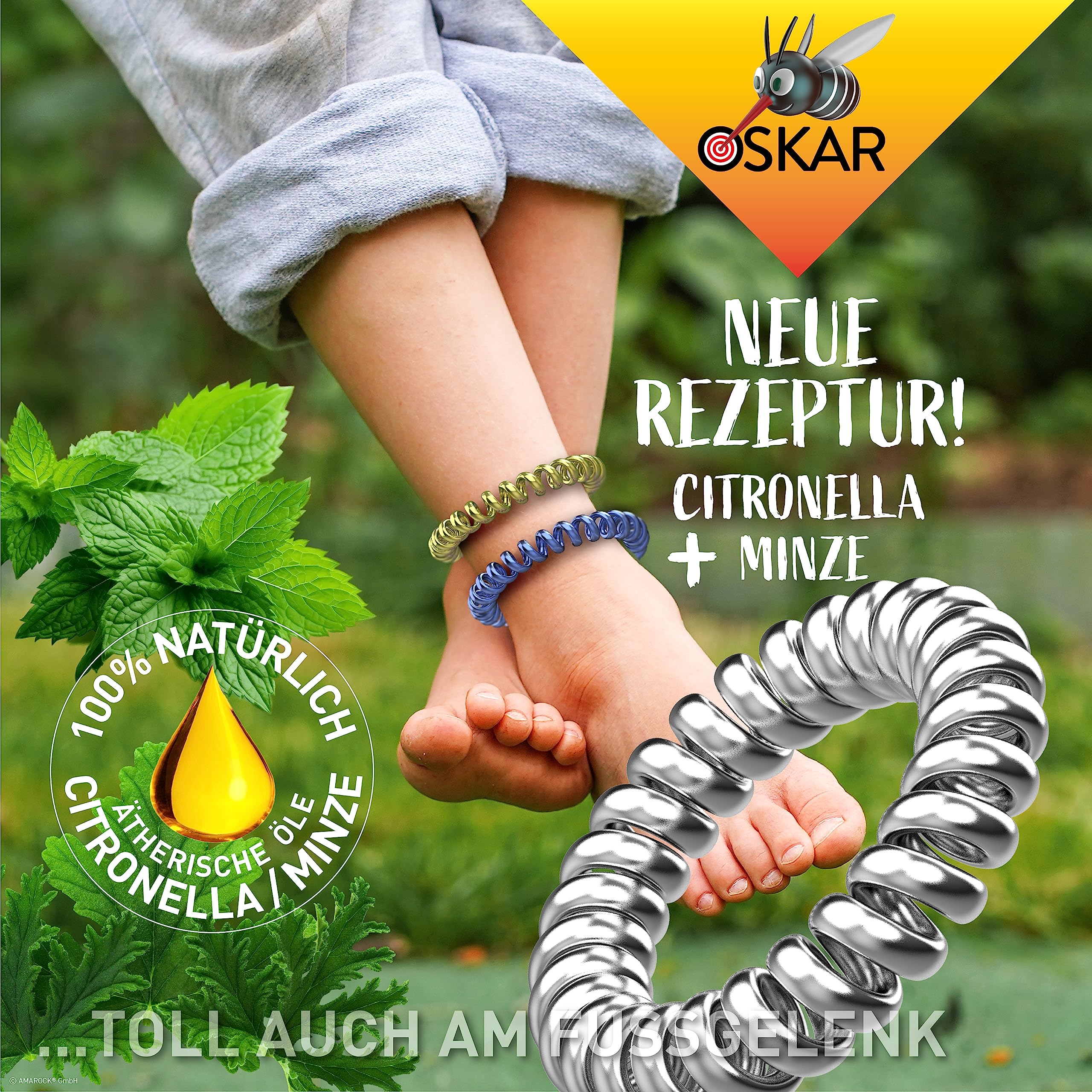 OSKAR Mückenschutz Armband, 6 Stück zur Mückenabwehr - Metallic - Für Kinder + Erwachsene | Anti Mücken Armband, extrem effektiver Mückenschutz | Für Camping, Urlaub, Reisen & Festival