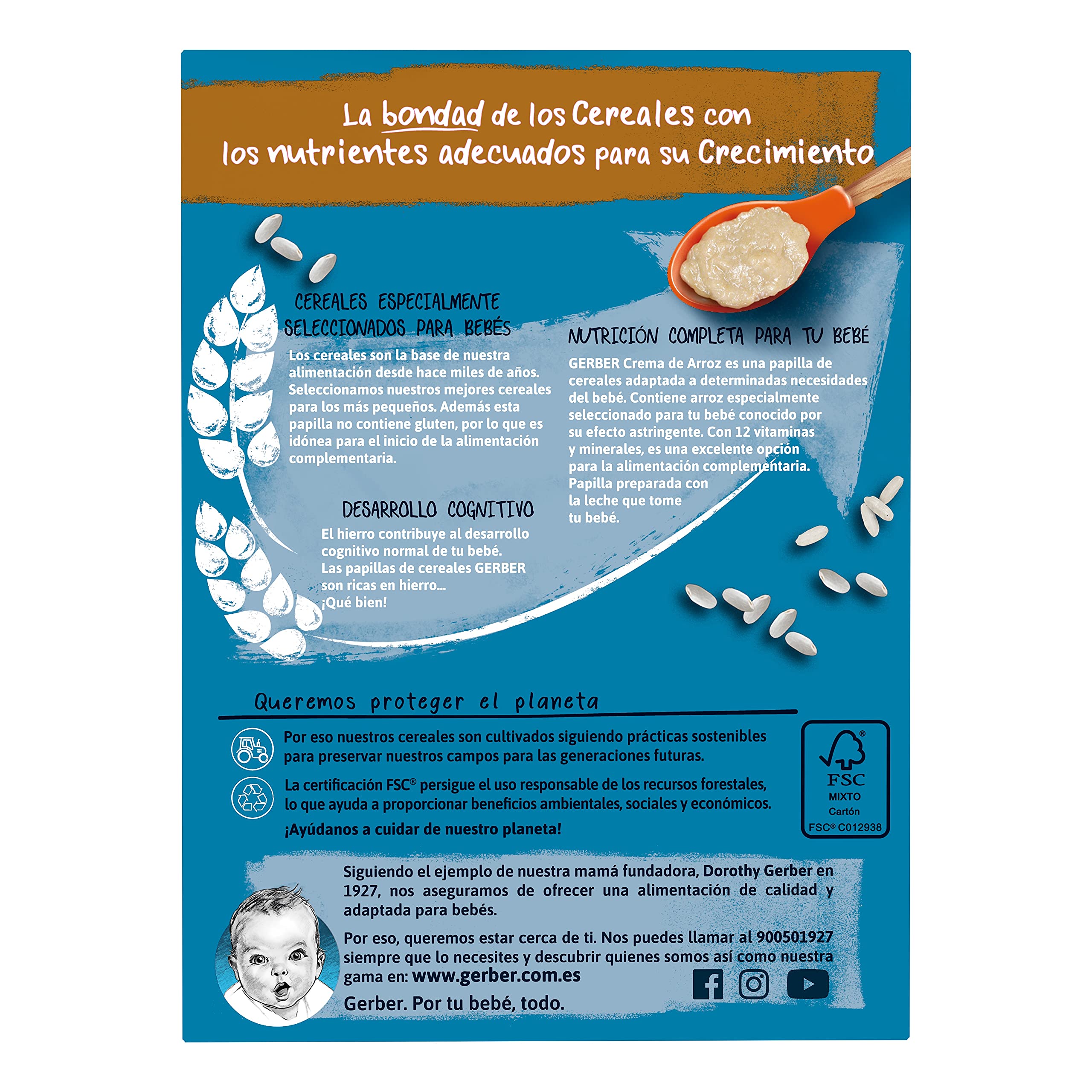 Gerber Papilla De Crema De Arroz, 250g