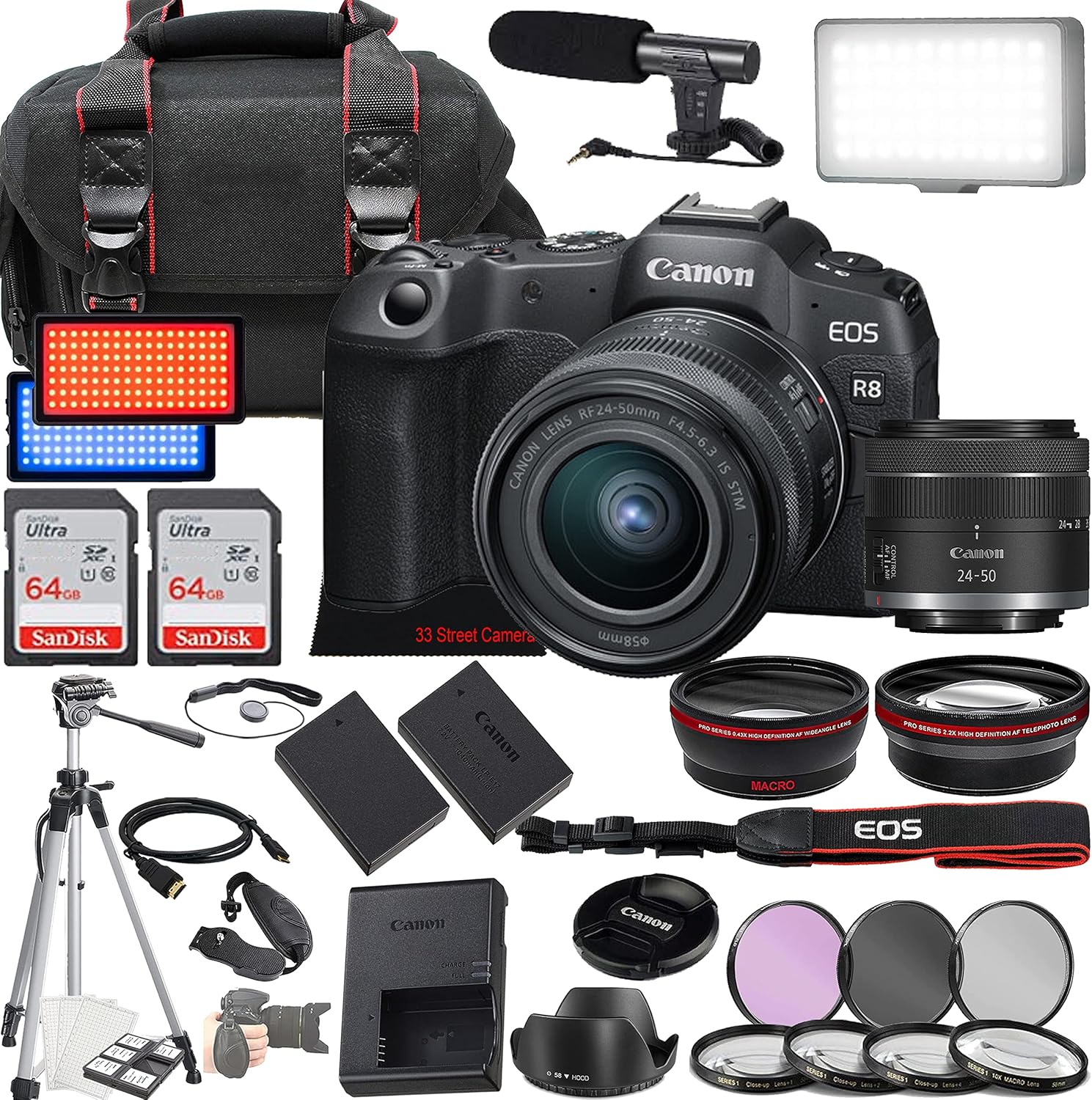 Canon EOS R8 Mirrorless Camera w/RF 2450mm f/4.56.3 is