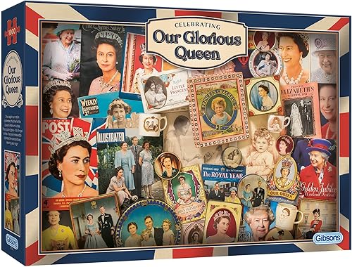 Our Glorious Queen - Rompecabezas de 1000 piezas  Rompecabezas sostenible para adultos  Tablero 100% reciclado premium  Gibsons Games