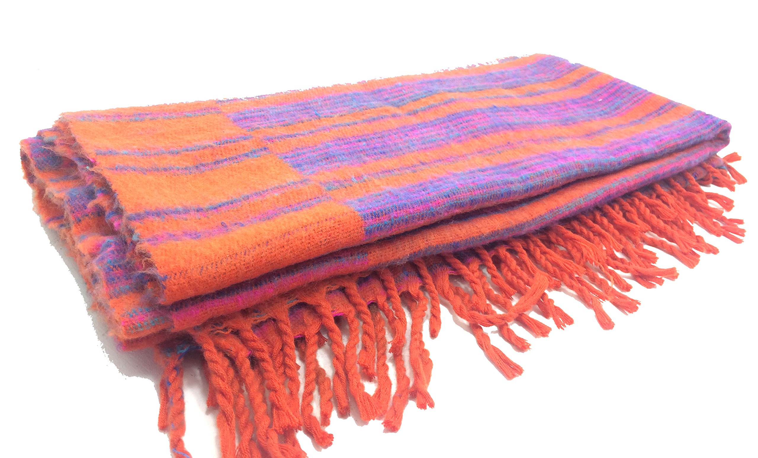 Terrapin Trading Ltd Ethical Tibetan Yak Wool Shawl Hippy Funky Festival Travel Blanket n370