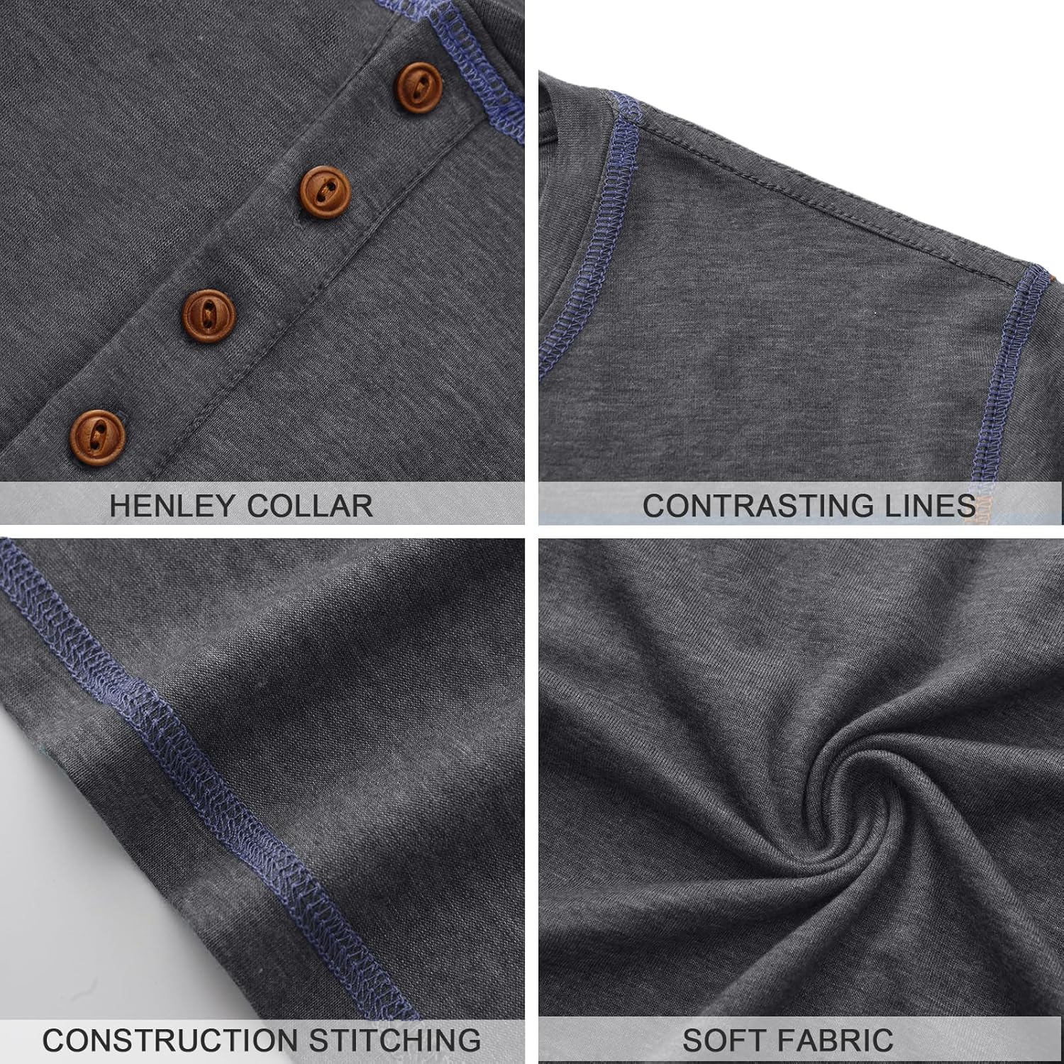 PEGENO Men's Henley Shirts Short Sleeve Casual Cotton T-Shirts Summer Button T Shirts - Image 6