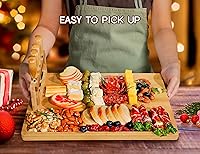 Vista 3 de Easoger Juego de tabla de queso y cuchillos, tablas de charcutería extra grandes con soporte magnético para cuchillos, plato de queso regalo