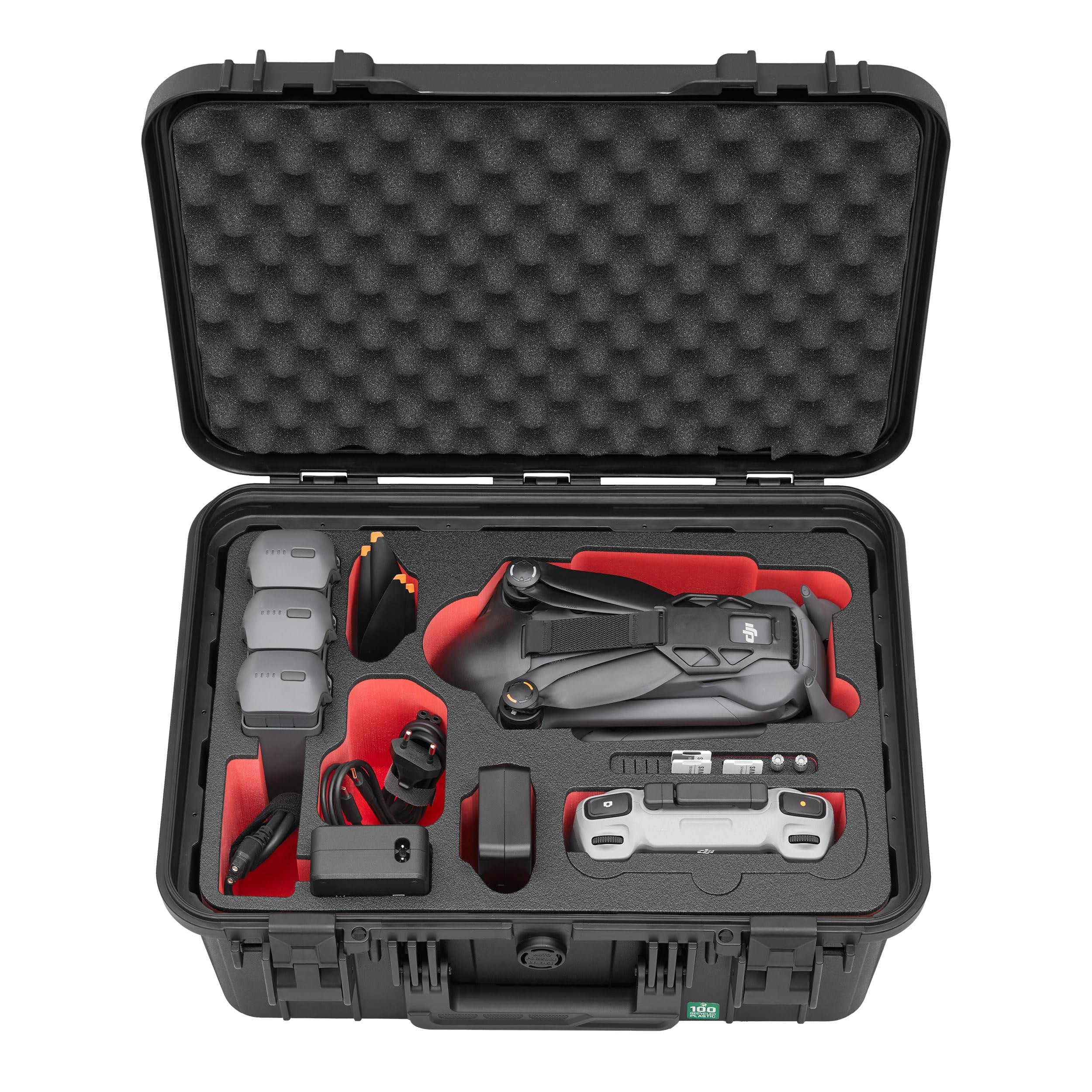 TOMcase Drohnenkoffer „Travel Edition” für DJI Mavic 4 Pro, Fly More/Creator Combo, mit RC2/RC Pro 2 – Hardcase, wasserdichter ECO Schutzkoffer – Made in Germany