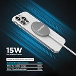 Magnetic Wireless Charger, 15W Fast Charging, 2-Pack with 10ft & 6ft Braided USB-C Cables – Compatible with MagSafe for iPhone - White