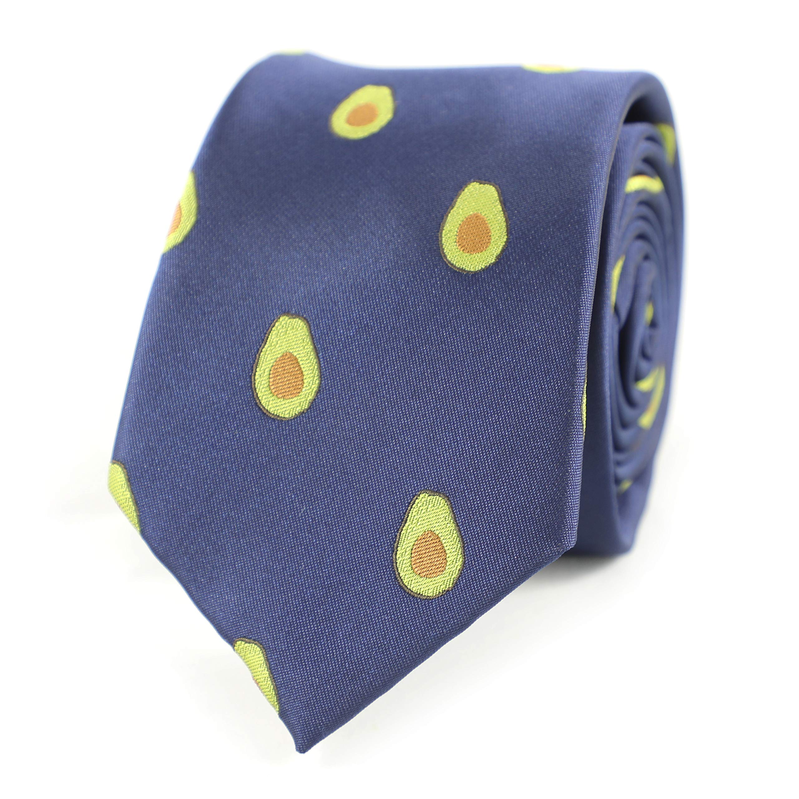 MENDEPOT Navy Fruit Necktie Avocado Necktie Lemon Tie With Box