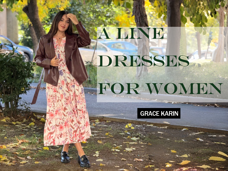 GRACE KARIN Women's Floral Maxi Dress 2026 Fall Long Sleeve V Neck