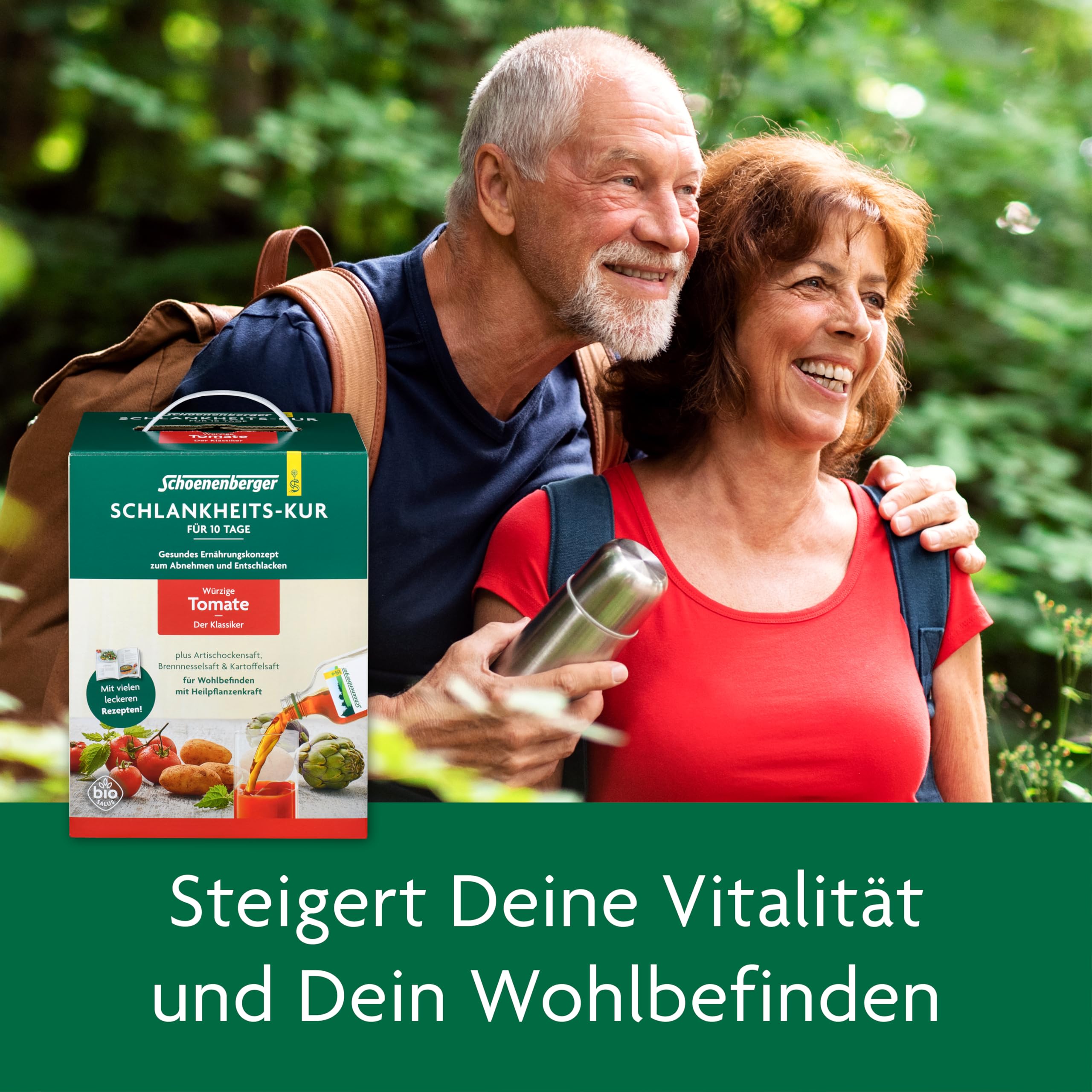 Schoenenberger - Schlankheits-Kur "Würzige Tomate - Der Klassiker" - Set mit Tomaten-, Artischocken-, Brennnessel- & Kartoffelsaft - gesundes Ernährungskonzept zum Abnehmen - Saftkur für 10 Tage - bio