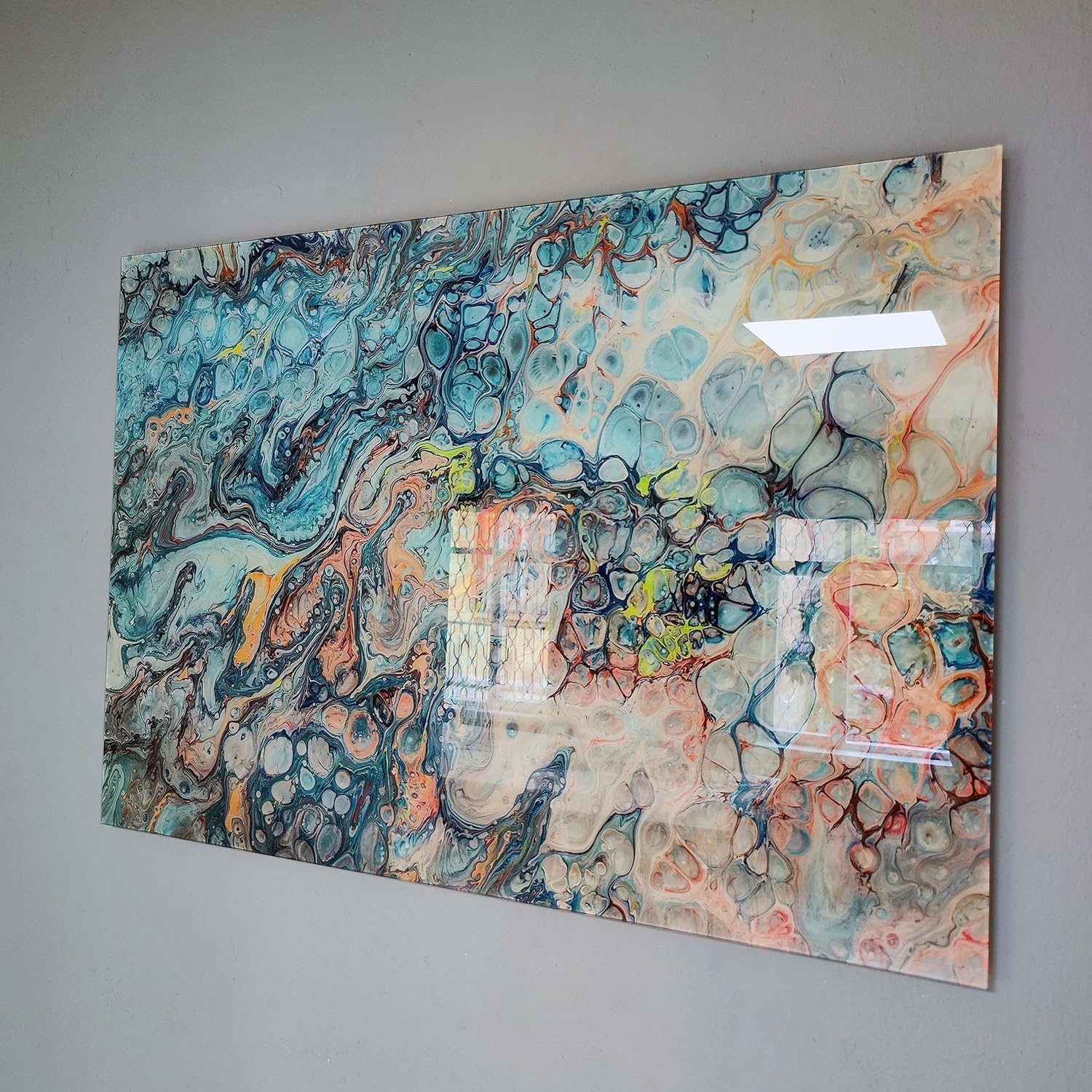 Venovez Water Waves Tempered Glass Wall Art, Unframed