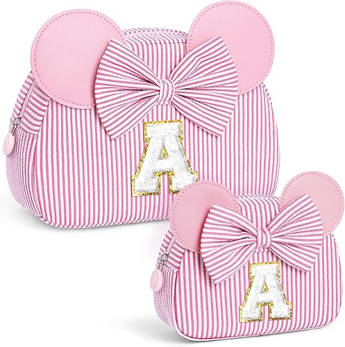 Vista 66 de Regalos de Navidad para niñas, bolsa de maquillaje con inicial, bolsas de cosméticos, bolsa de maquillaje de viaje, regalos de cumpleaños Azul