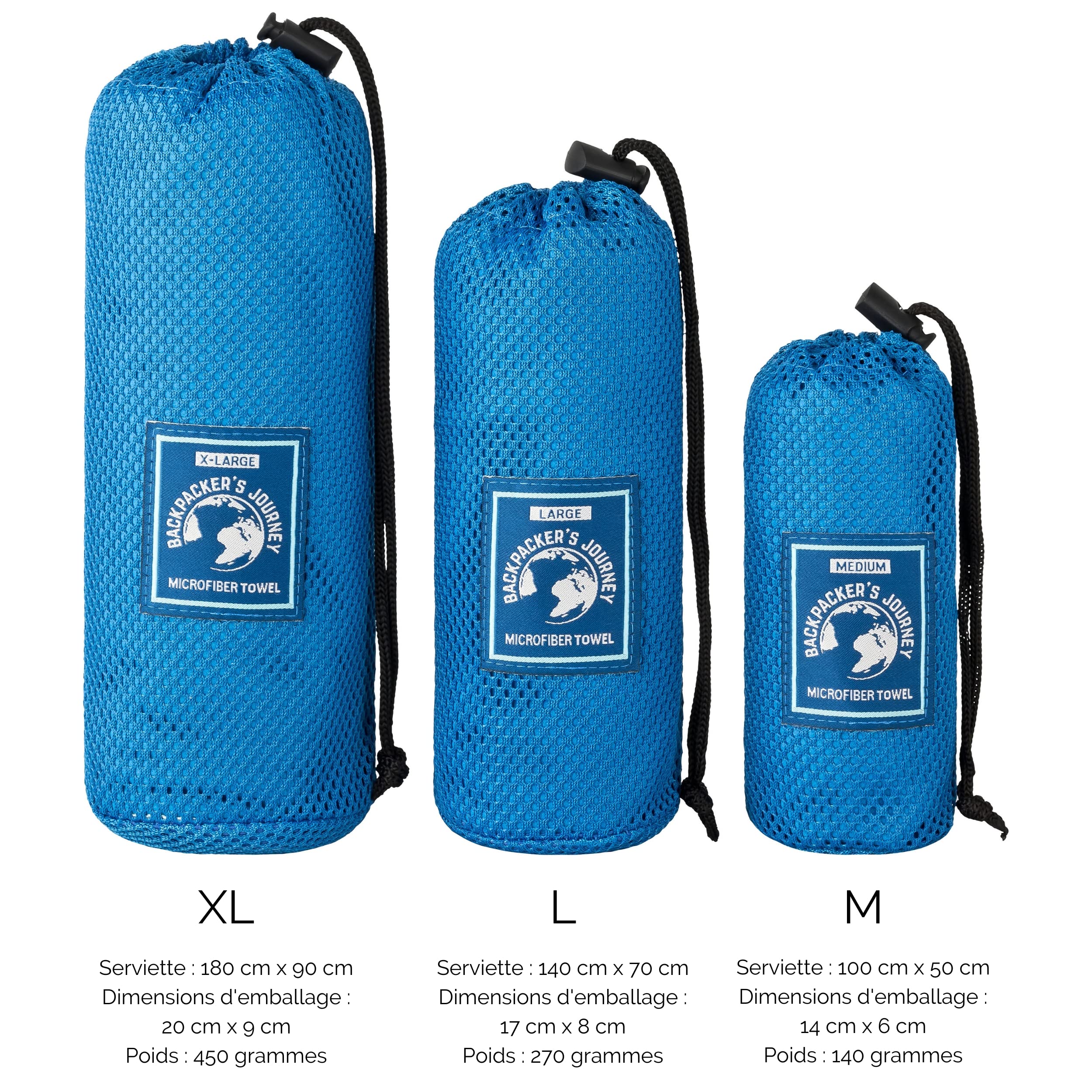 Serviette Microfibre Sport AEIOPRS - Ultra Légère, Séchage Rapide, Compacte Pour Fitness Piscine Plage