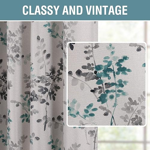 Miniatura 95 de H.VERSAILTEX Cortinas opacas de lino de 96 pulgadas de largo con aislamiento térmico para oscurecer la habitación, cortinas de lino con textura