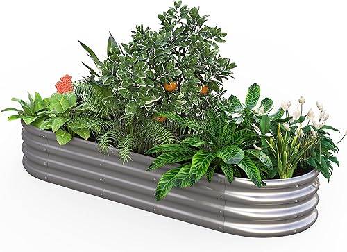 Products - Cama de jardín elevada de metal para exteriores de 4 x 3 x 2 pies, jardinera de raíces profundas para verduras, flores, hierbas y guantes