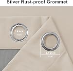 DWCN 100% Blackout Curtain Short Kitchen Curtains & Drapes 2 Panels Noise Reducing Sun Light Blocking Thermal Insulated Sound Proof with Grommet Top for Living Room (Beige,52" W x 45" L) 2 Panels